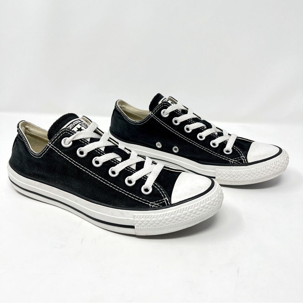Classic Black Low-Top Canvas Sneakers - Women's